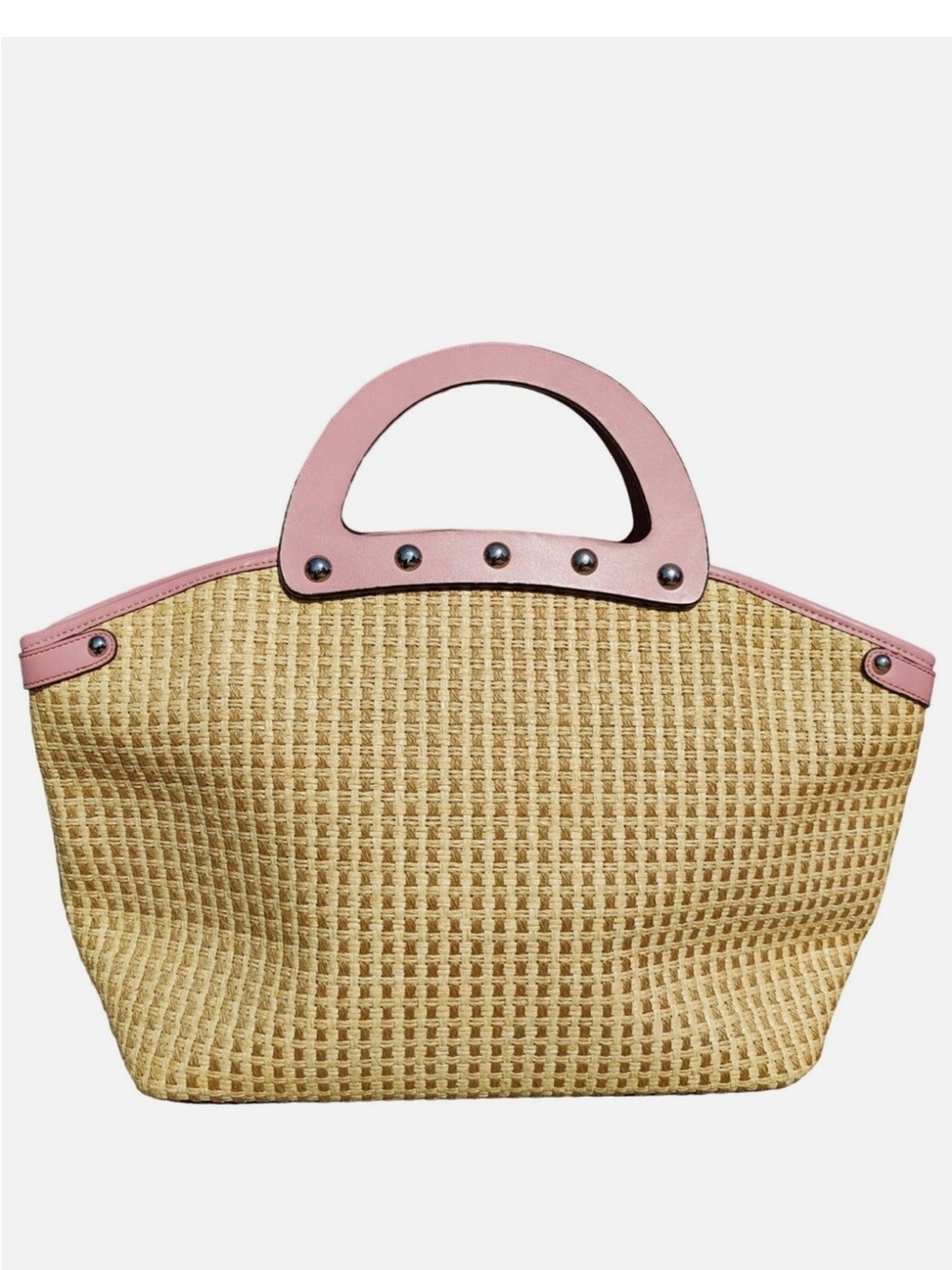 MAXX NEW YORK TAN WOVEN TOTE BAG